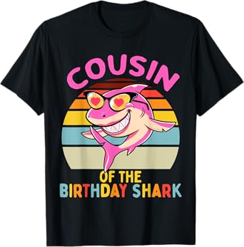 Cousin of the Shark Birthday Girls Matching Family T-Shirt