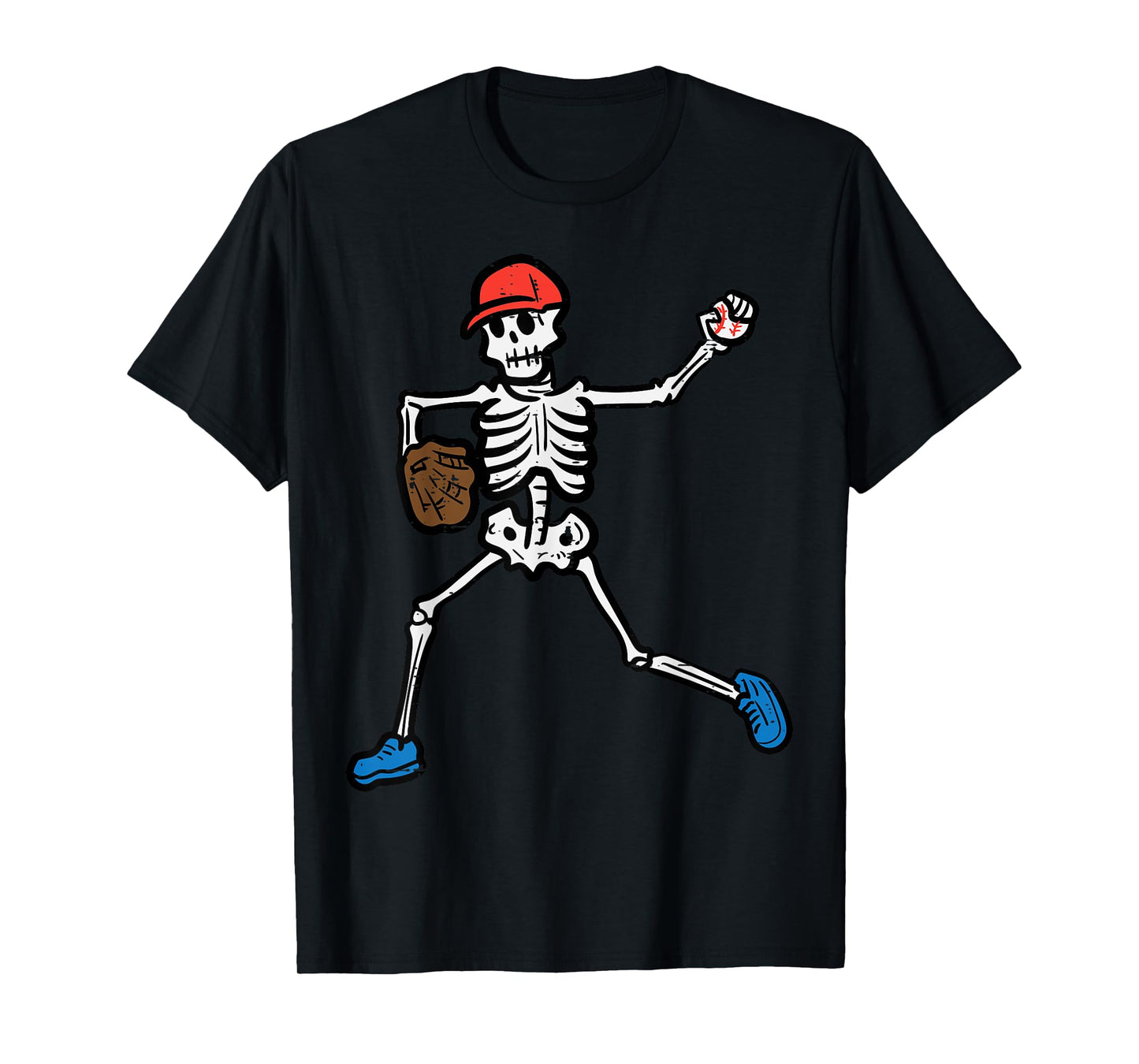 Halloween Baseball Pitcher Skeleton Costume Boys Kids Men T-Shirt