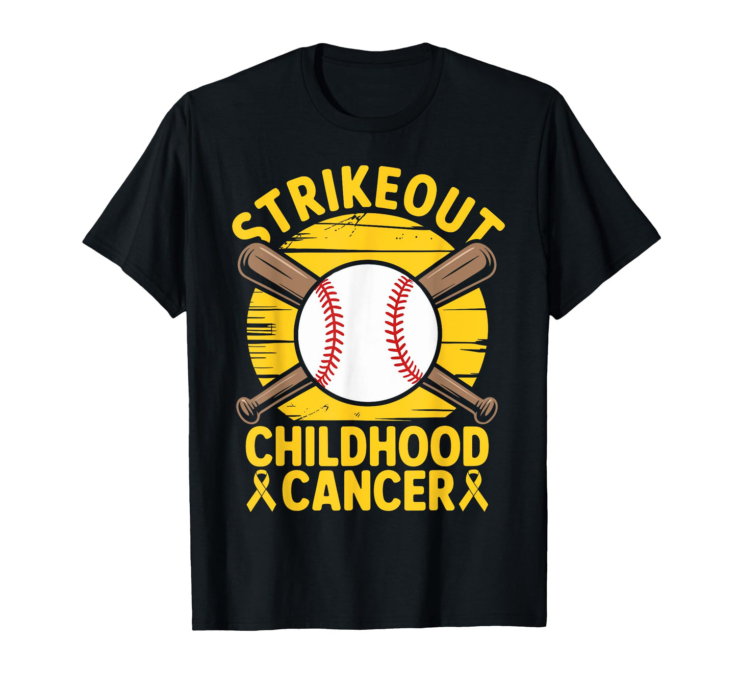 Strikeout Childhood Cancer Awareness Baseball Strike Out T-Shirt