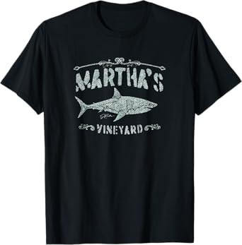 JCombs: Martha's Vineyard Great White Shark (Distressed) T-Shirt