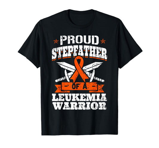 Proud Stepfather Of A Leukemia Warrior Awareness Ribbon T-Shirt