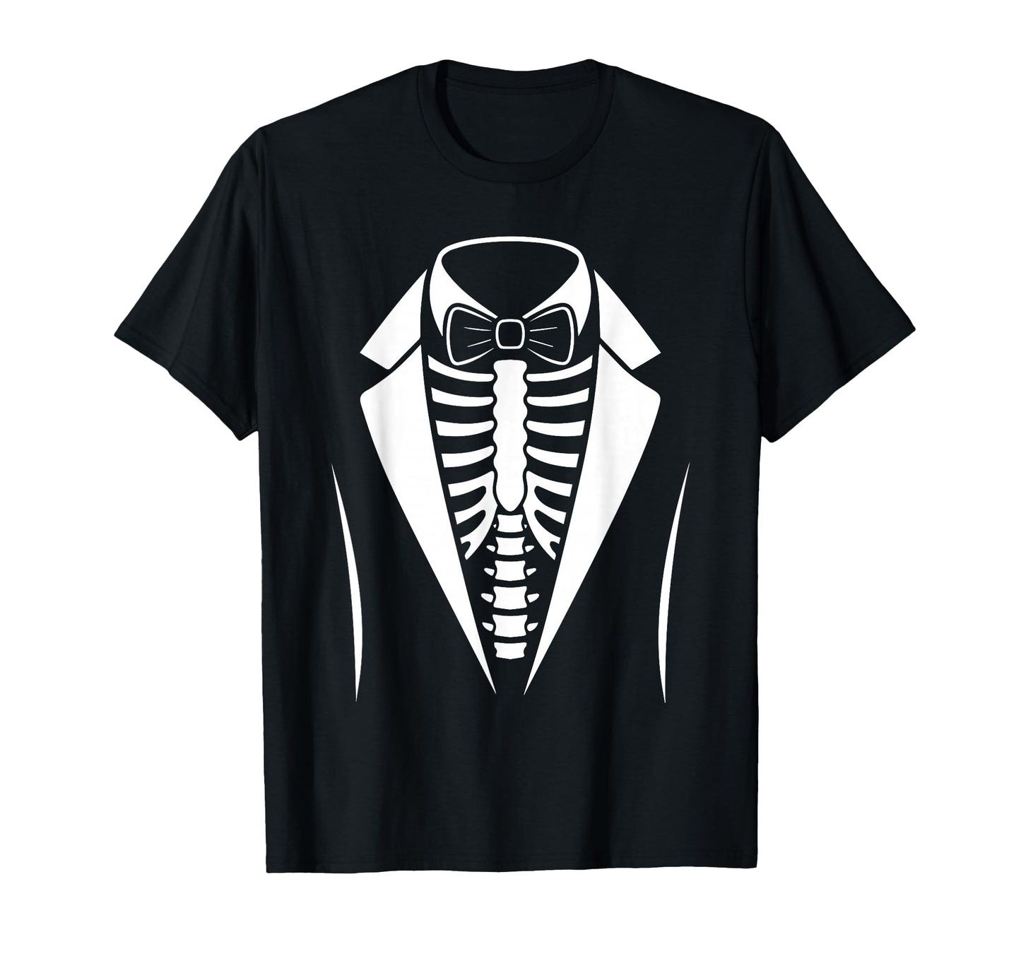 Skeleton Tuxedo Bow Tie Halloween Costume Men Women Kids T-Shirt