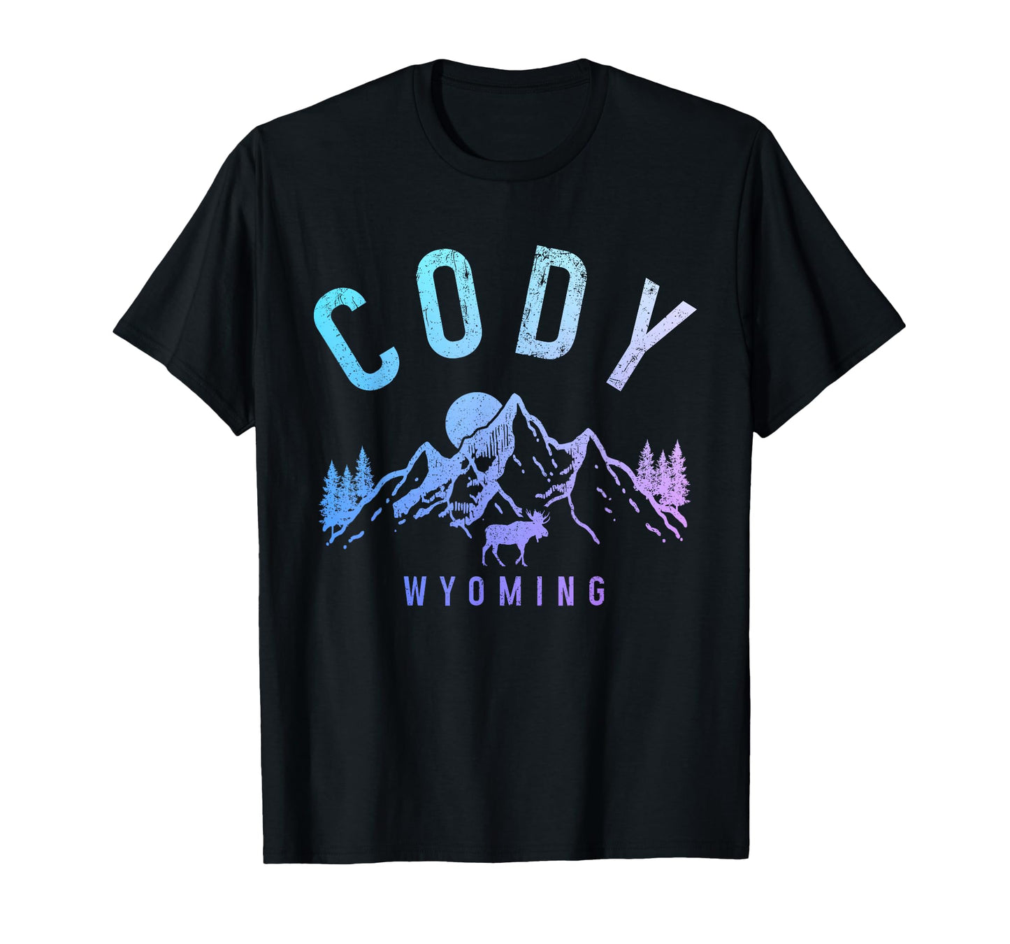 Cody Wyoming Vintage Mountains Moose Nature Lover T-Shirt