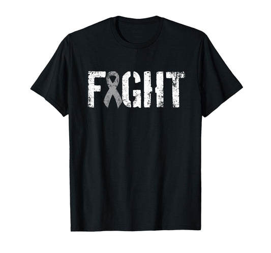 Fight Brain Cancer - Gray Tumor Awareness Ribbon T-Shirt