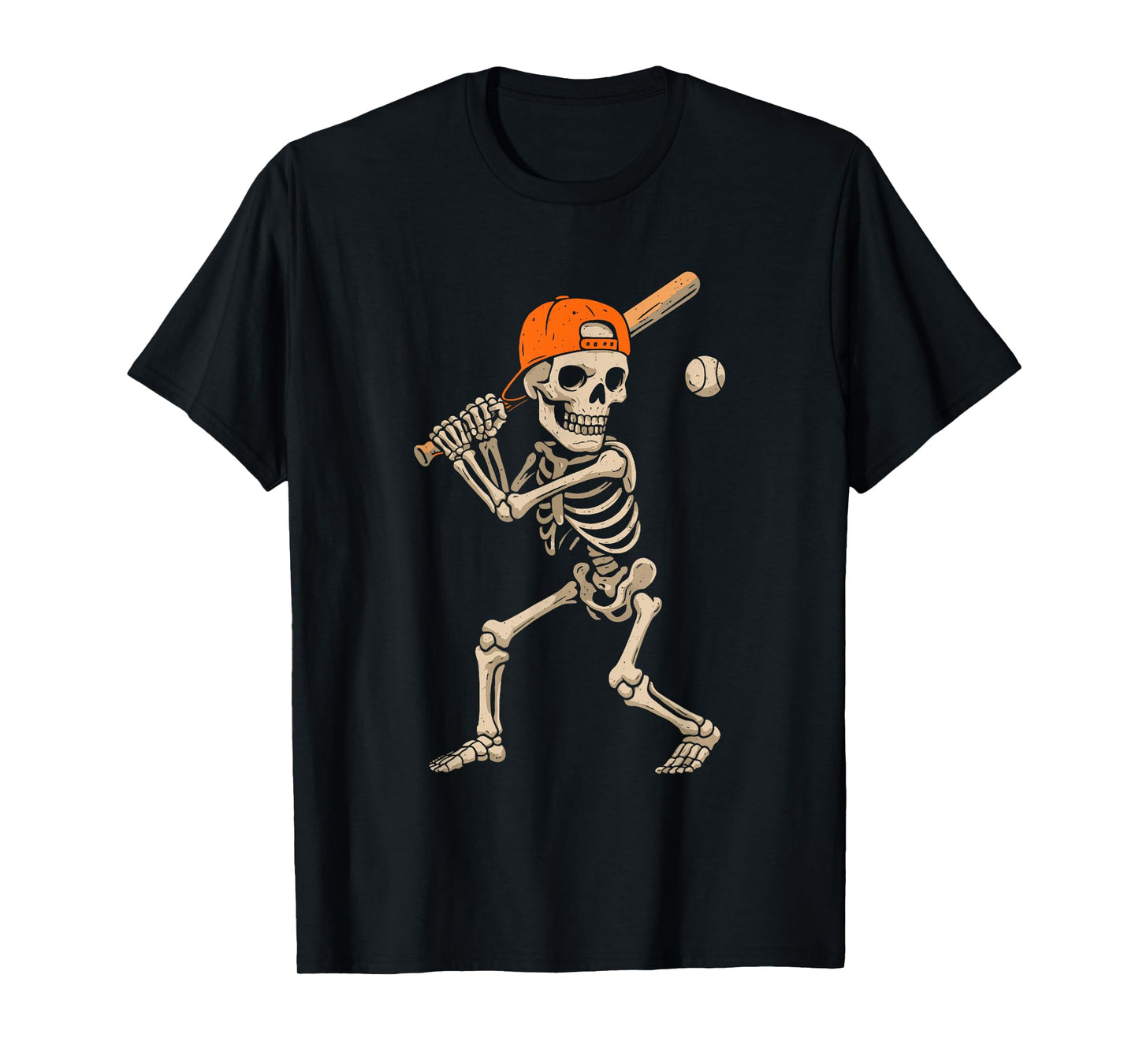 Funny Skeleton Baseball Spooky Batting Costume Sports Humor T-Shirt