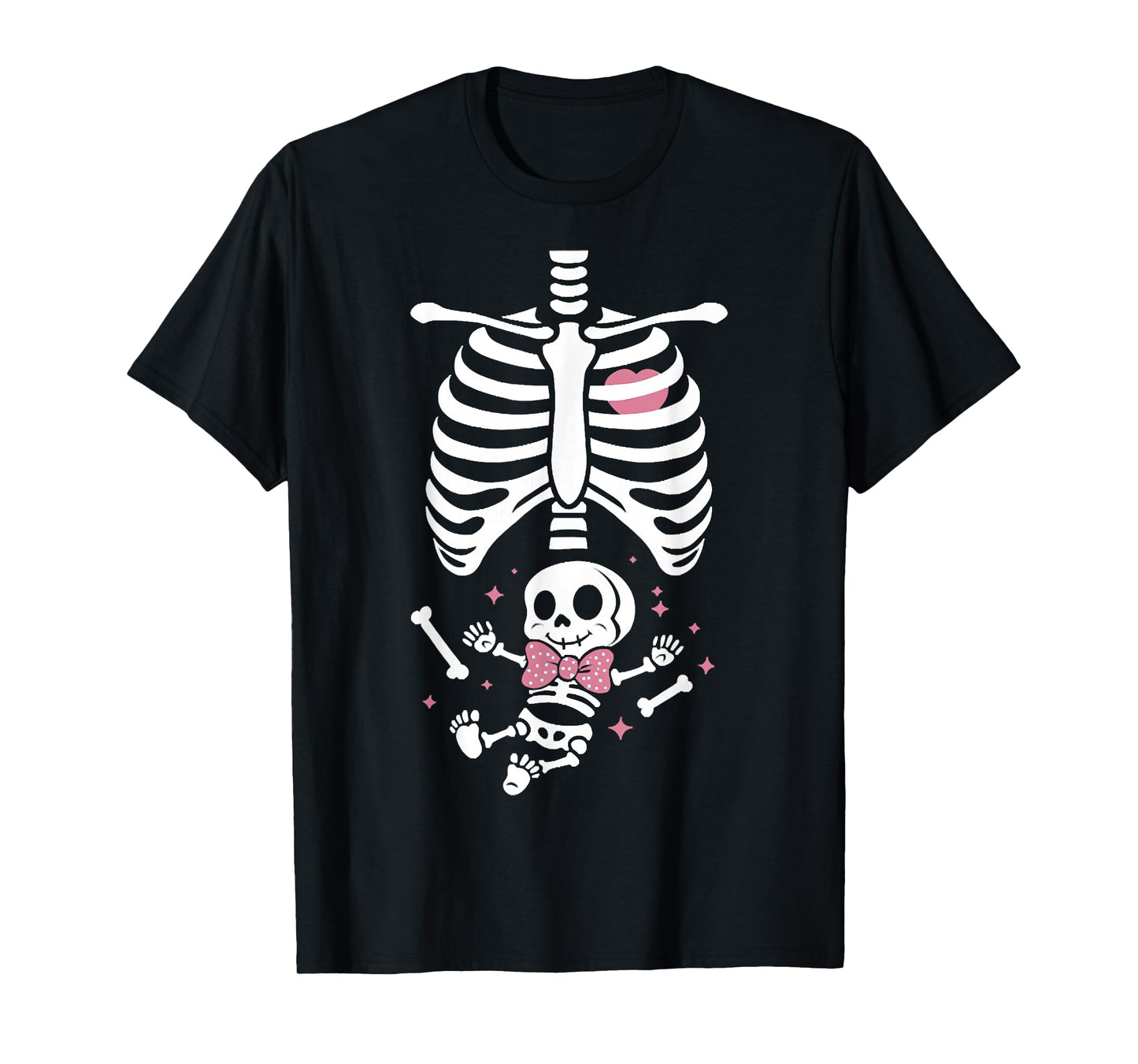 Maternity Skeleton Baby Girl Monster Halloween Fun T-Shirt