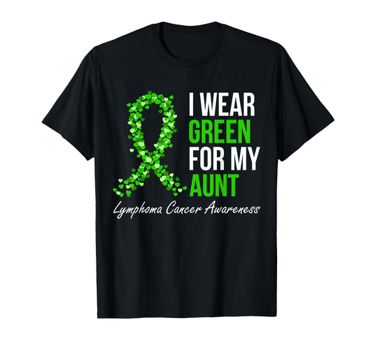 Lymphoma Cancer Ribbon I Wear Green For My Aunt Support T-Shirt