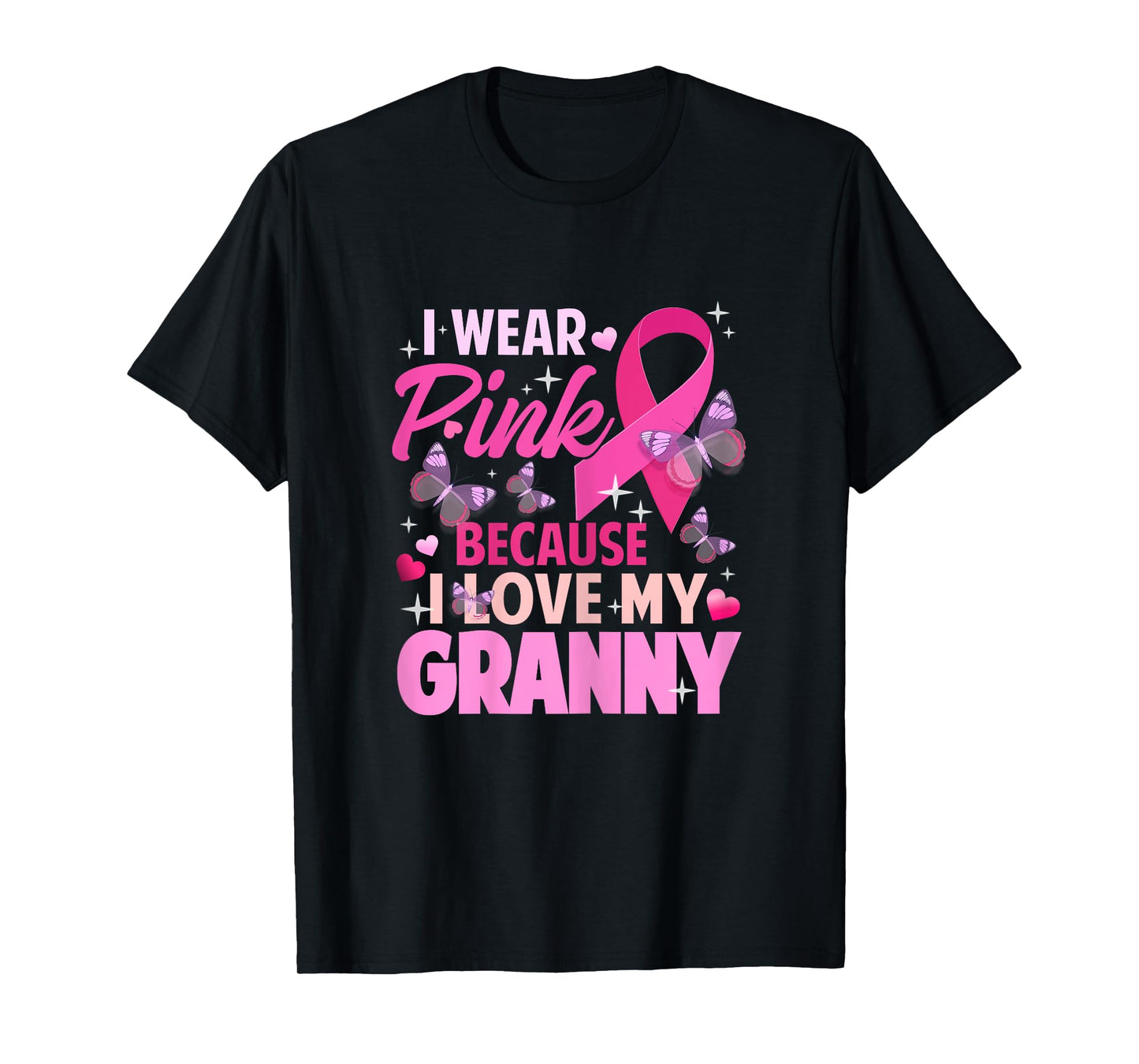 I Wear Pink Love My Granny Breast Cancer Awareness Support T-Shirt