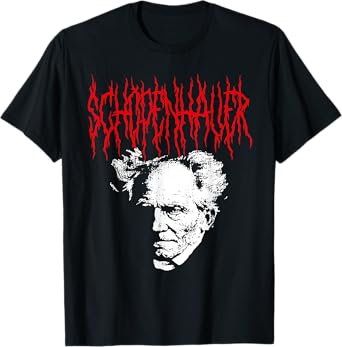 Arthur Schopenhauer Death-Metal Style Philosophy Design T-Shirt