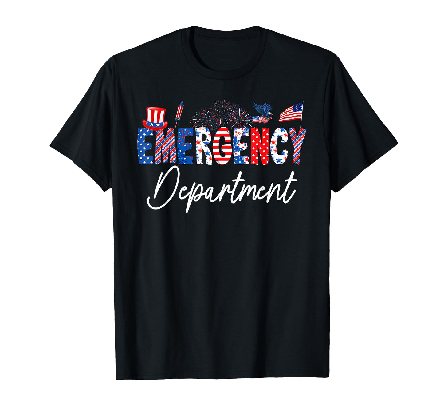 Funny Emergency Department ER Nurse USA Flag 4th Of July T-Shirt