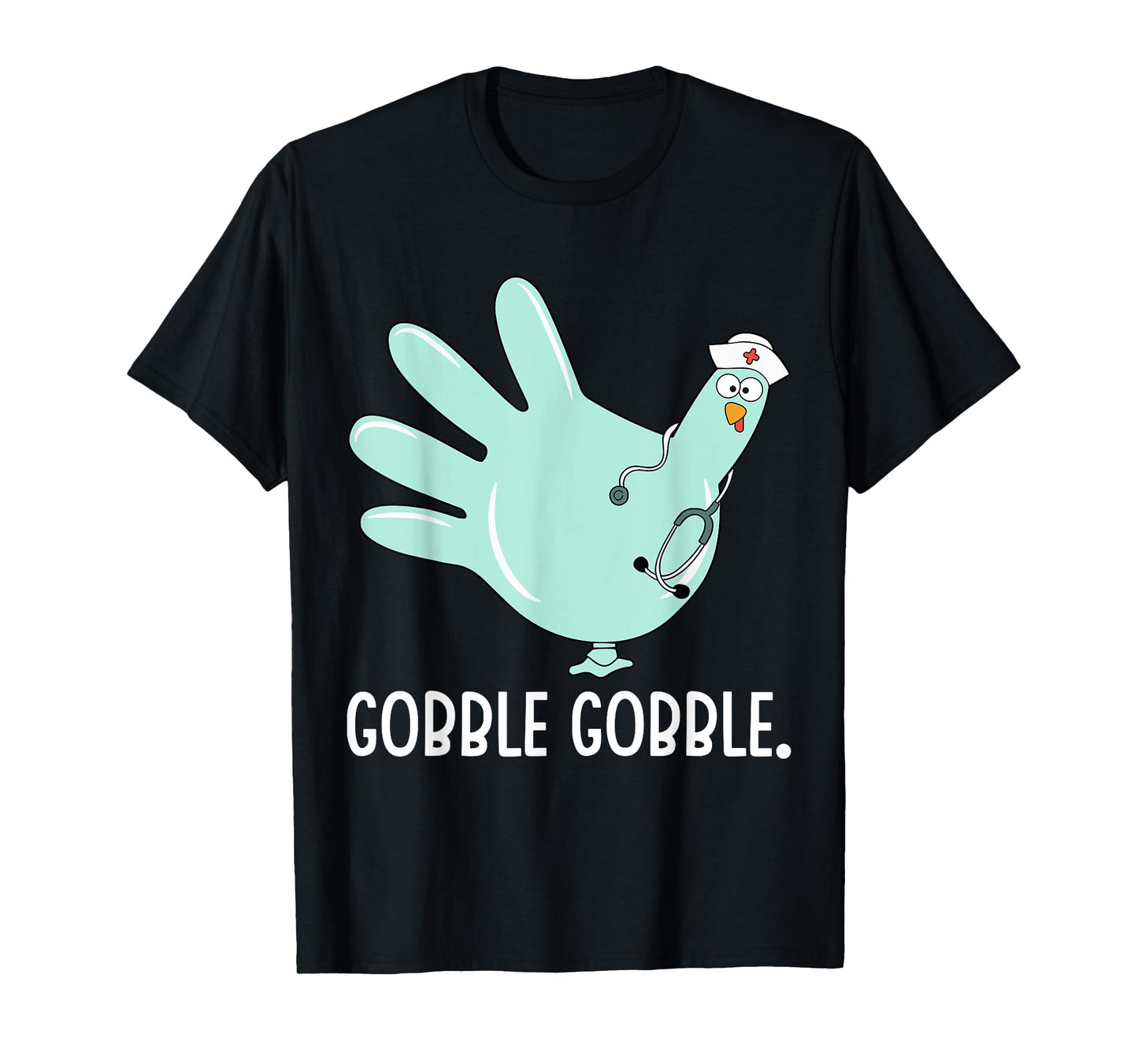 Turkey Scrubs Rubber Gloves Nurse Fall Nursing Thanksgiving T-Shirt