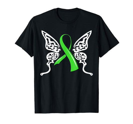Butterfly Green Ribbon Non-Hodgkin Lymphoma Lymphocytes T-Shirt