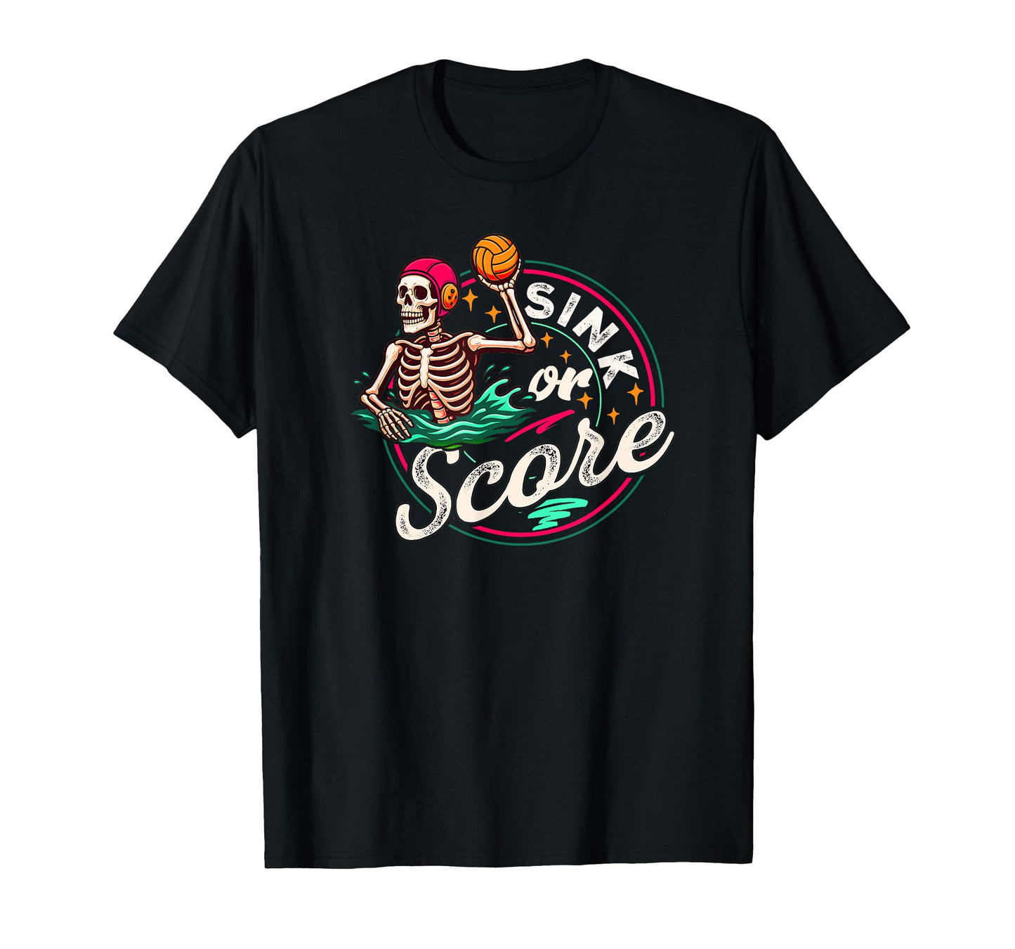 Water Polo Skeleton Retro Style Design for Sport Lovers T-Shirt