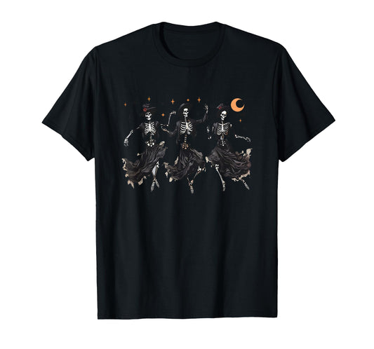 Dancing Skeleton Creepy and Spooky Halloween Design Scare T-Shirt