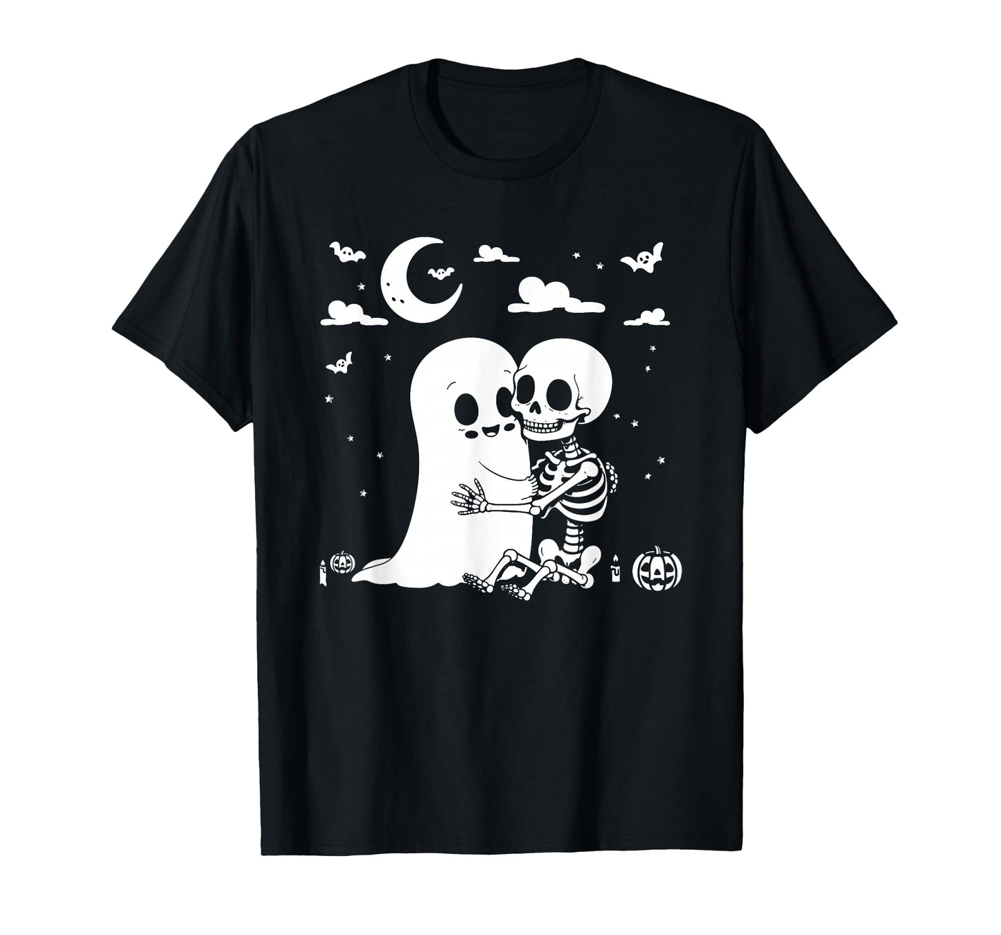 Funny Boo Ghost and Skeleton Playing for Halloween Parties T-Shirt