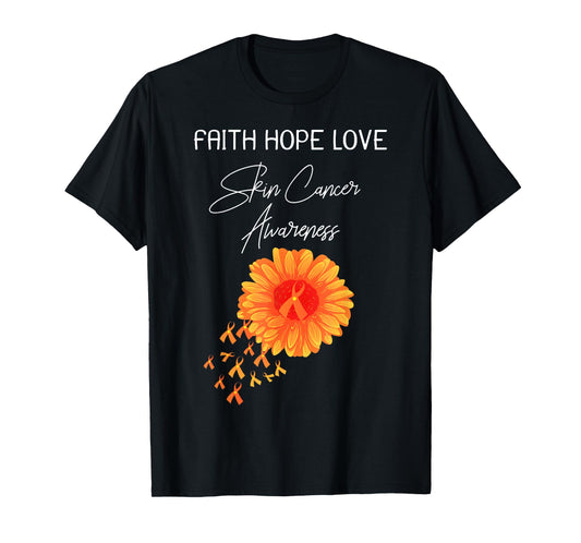 Faith Hope Love Skin Cancer Orange Ribbon Shirt T-Shirt