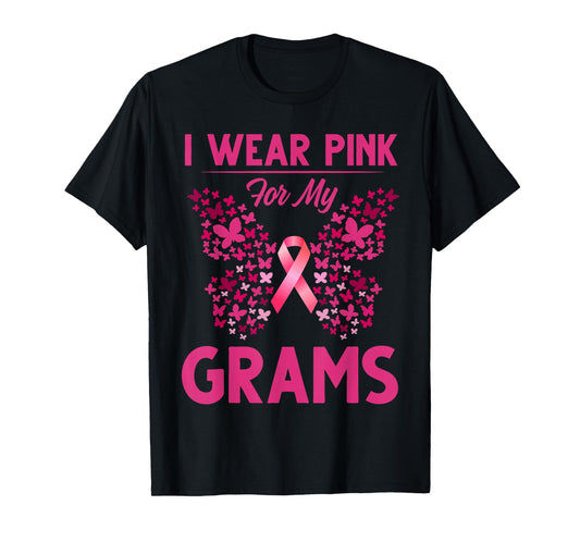 Breast Cancer Awareness I Wear Pink For My Grams T-Shirt