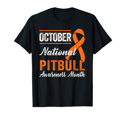 October Orange Ribbon - Pitbull Awareness Month T-Shirt
