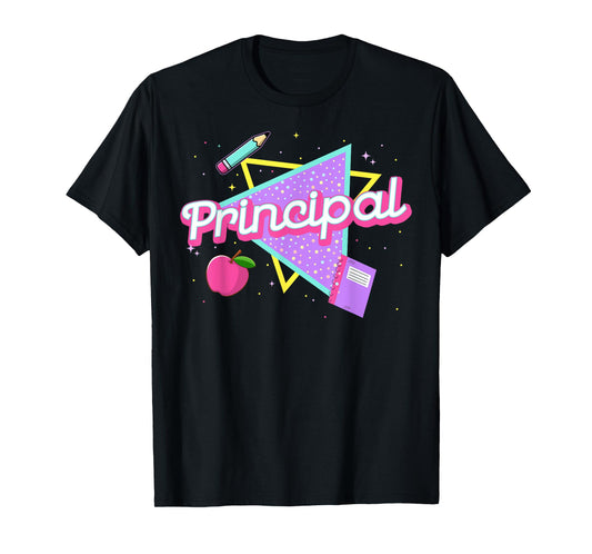 Cute Principal Shirt Retro 80's 90's Style Principal Gifts T-Shirt