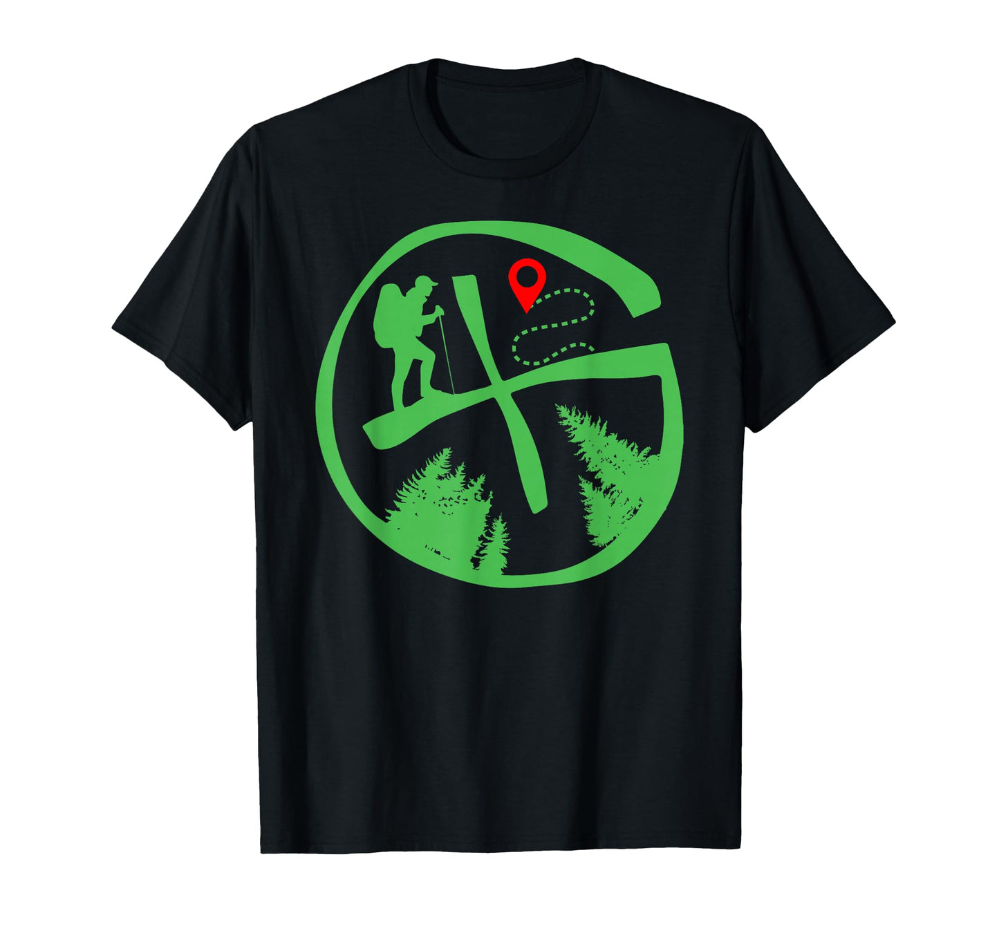 Geocaching Geocache Hiking Outdoor Tee T-Shirt - Unisex-Adults, Unisex-Kids - Black - Short Sleeve - Small - Classic Fit - Cotton, Polyester Blend