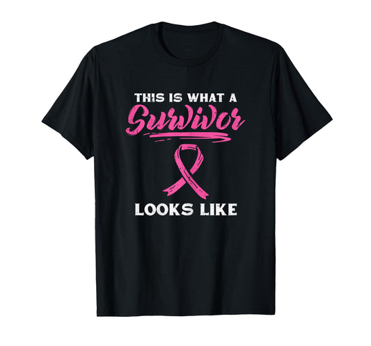 What A Survivor Looks Like Breast Cancer Awareness Women T-Shirt