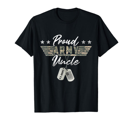 Proud Army Uncle American Veteran Military T-Shirt