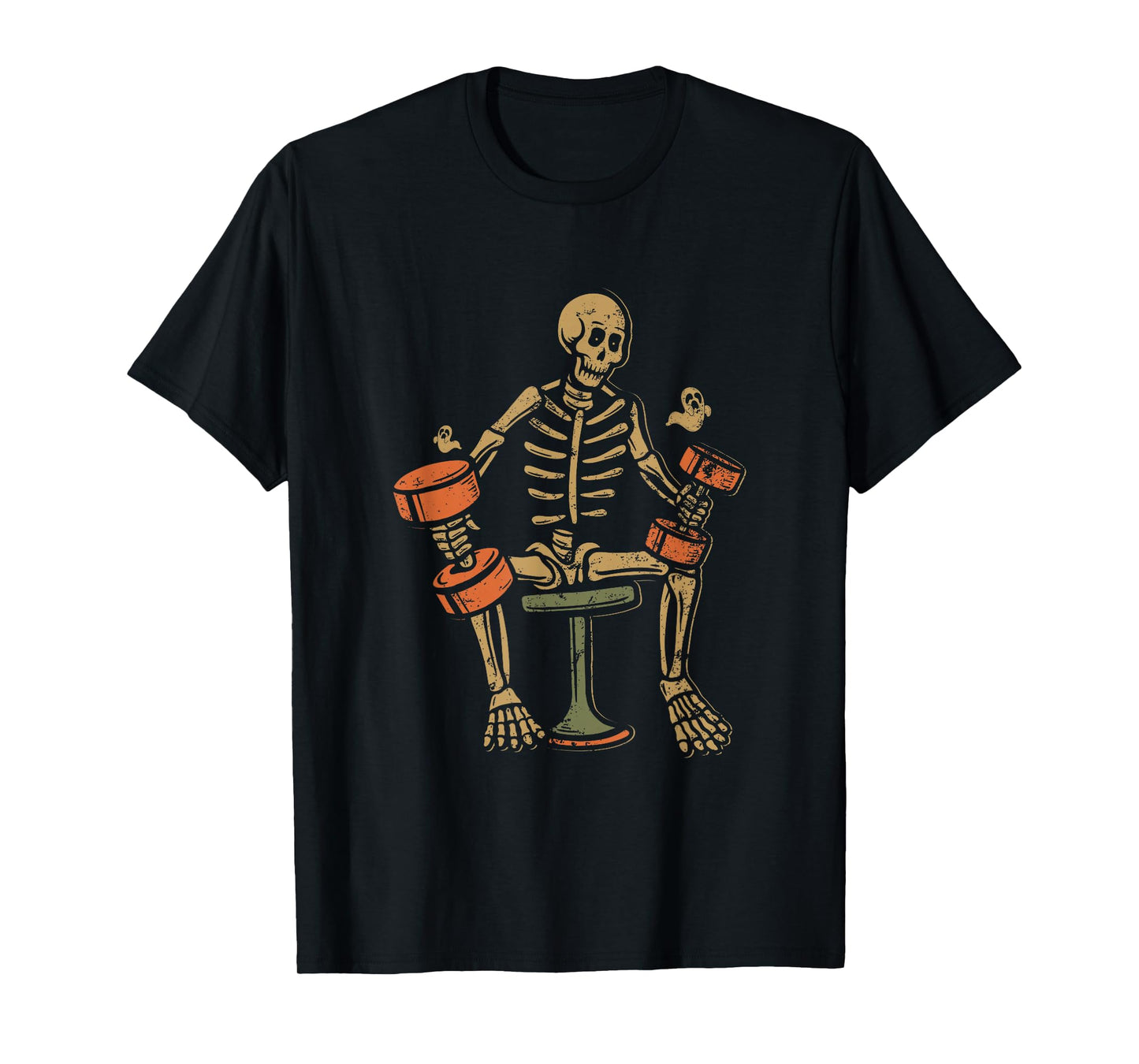 Lifting Skeleton Halloween Fitness Gym Workout for Men Women T-Shirt
