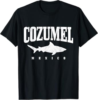 Cozumel Beach Mexico Diving Sharks Vintage T-Shirt for Men Women Kids