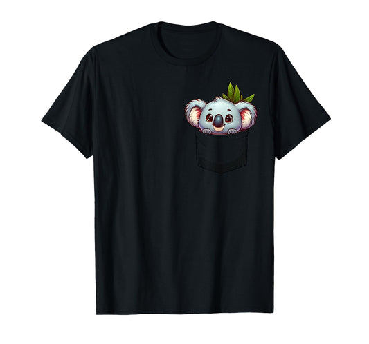 Adorable Koala in Pocket for Kids, Boys, Girls, Women T-Shirt