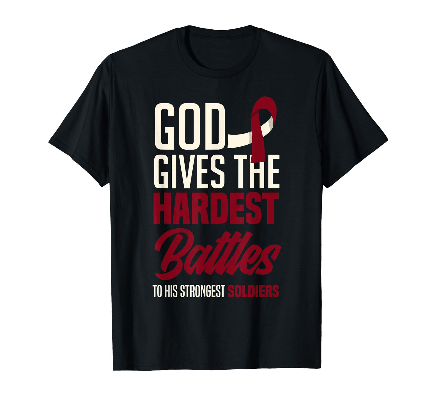 God Gives The Hardest Battles Oral Head Neck Cancer Warrior T-Shirt