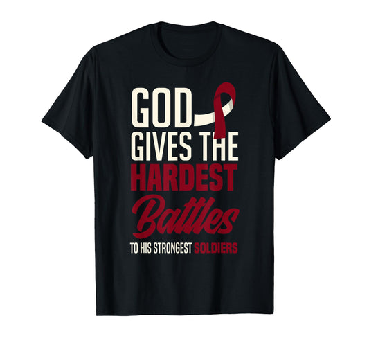 God Gives The Hardest Battles Oral Head Neck Cancer Warrior T-Shirt