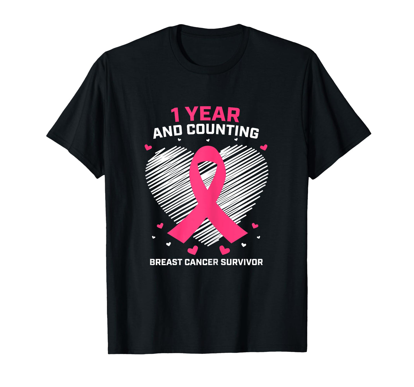 1 Year Cancer Free Pink Breast Cancer Survivor Gifts Women T-Shirt