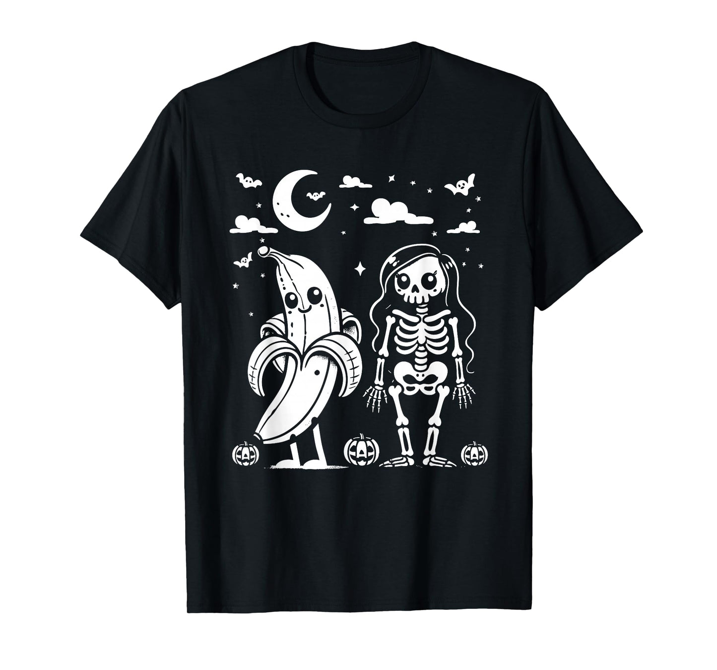 Funny Skeleton and Banana for Halloween T-Shirt