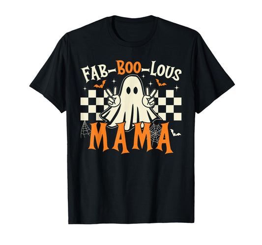 Fab Boo Lous Mama Retro Ghost Spooky Mama Halloween Costume T-Shirt
