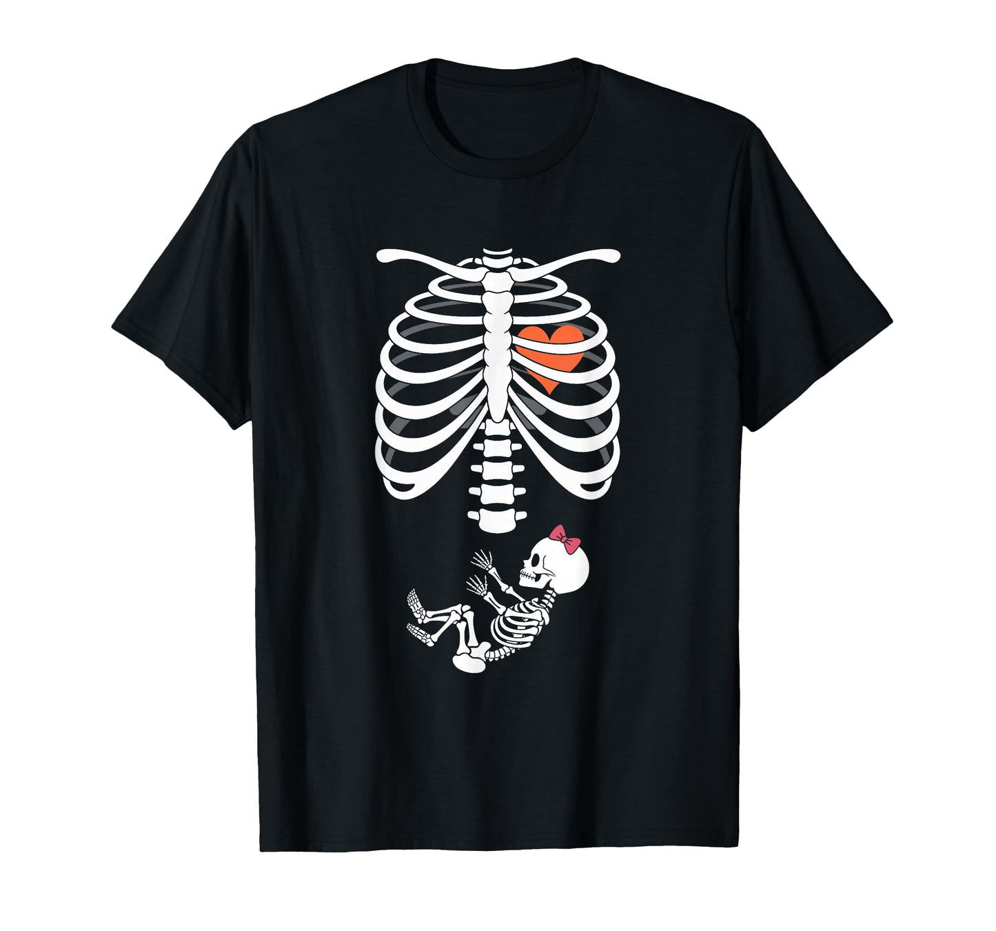 Baby Shower Skeleton Halloween Pregnancy Annoucement Girls T-Shirt