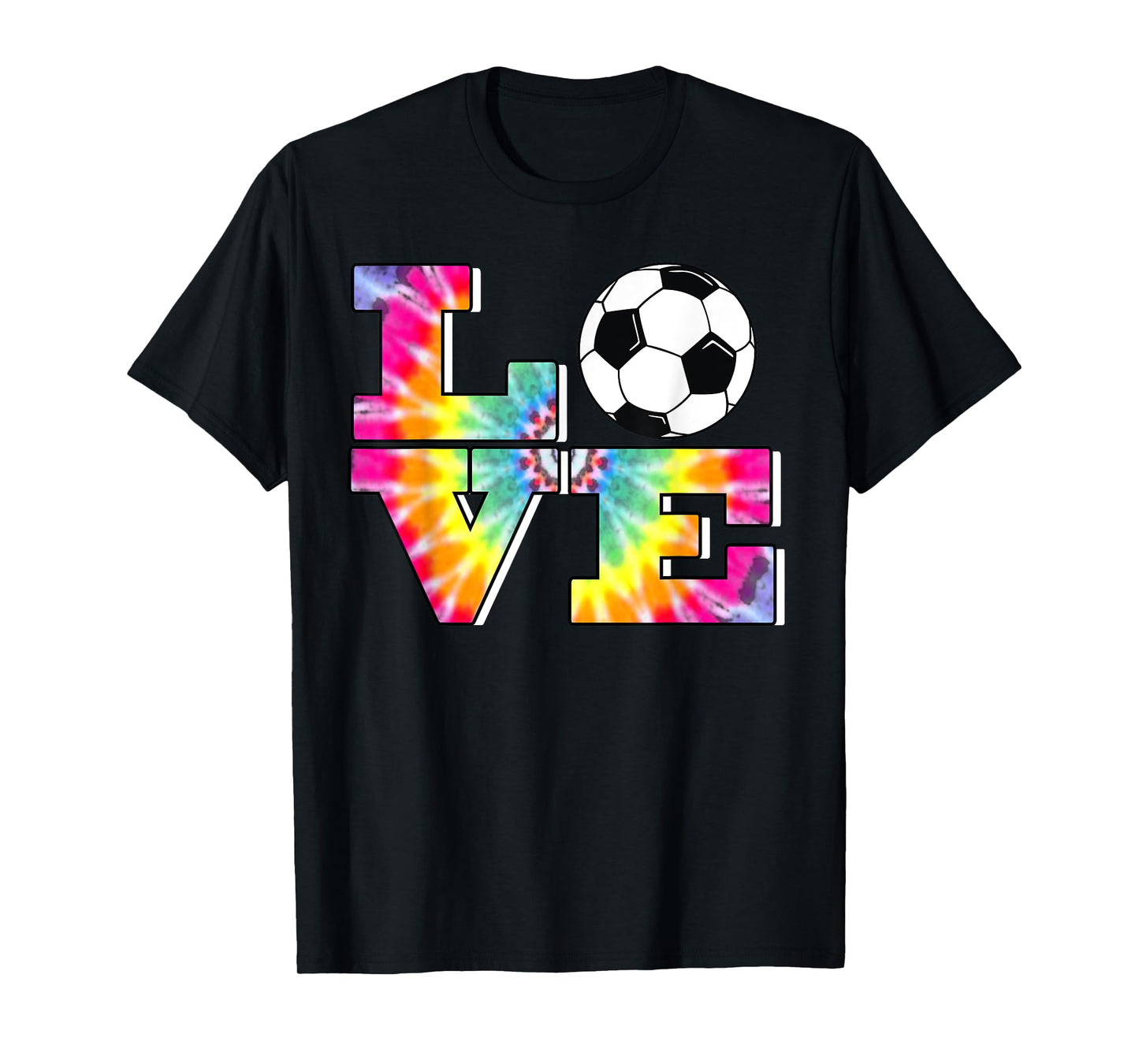 Soccer Tie Dye LOVE Multi Color Teen Girls T-Shirt