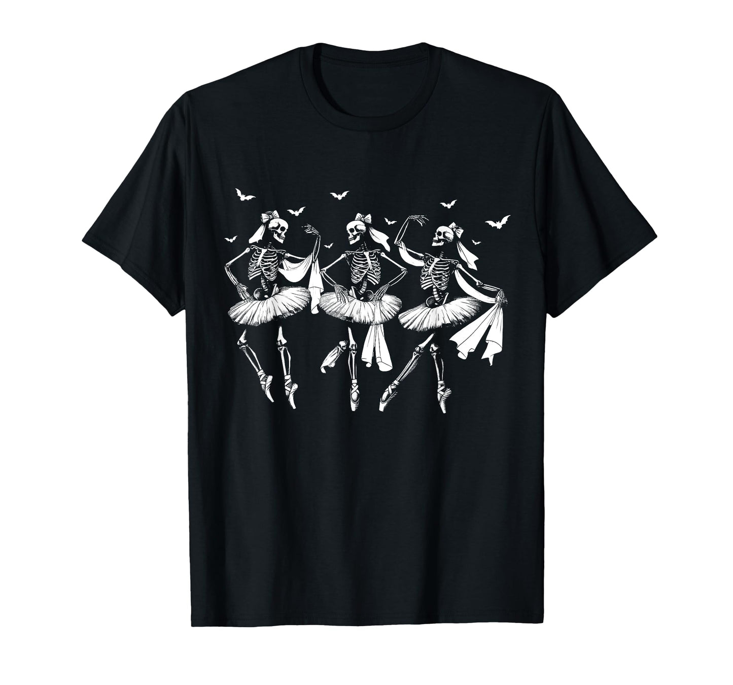 Horror Ballet Pumpkin Skeleton Dancing Spooky Halloween T-Shirt