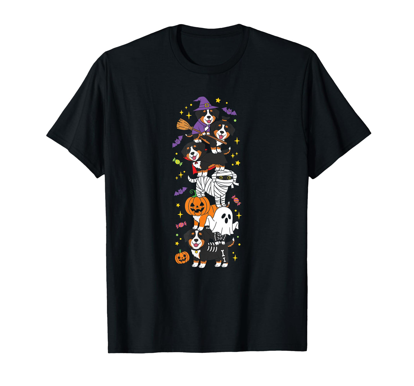 Bernese Moutain Dog Vampire Ghost Halloween Kids Mens Womens T-Shirt