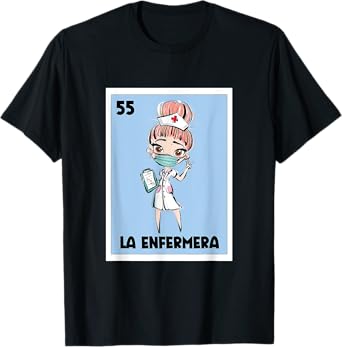 La Enfermera Mexican Bingo Card The Nurse Nursing Spanish T-Shirt
