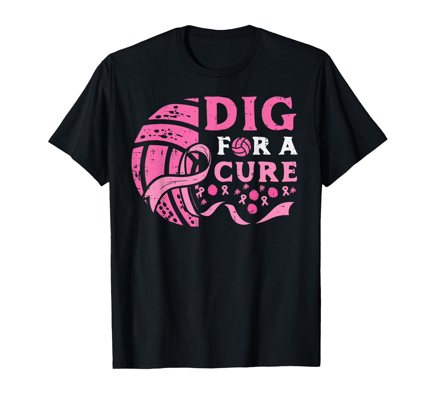 Breast Cancer Aware Volleyball Dig For Cure Women Men Kids T-Shirt