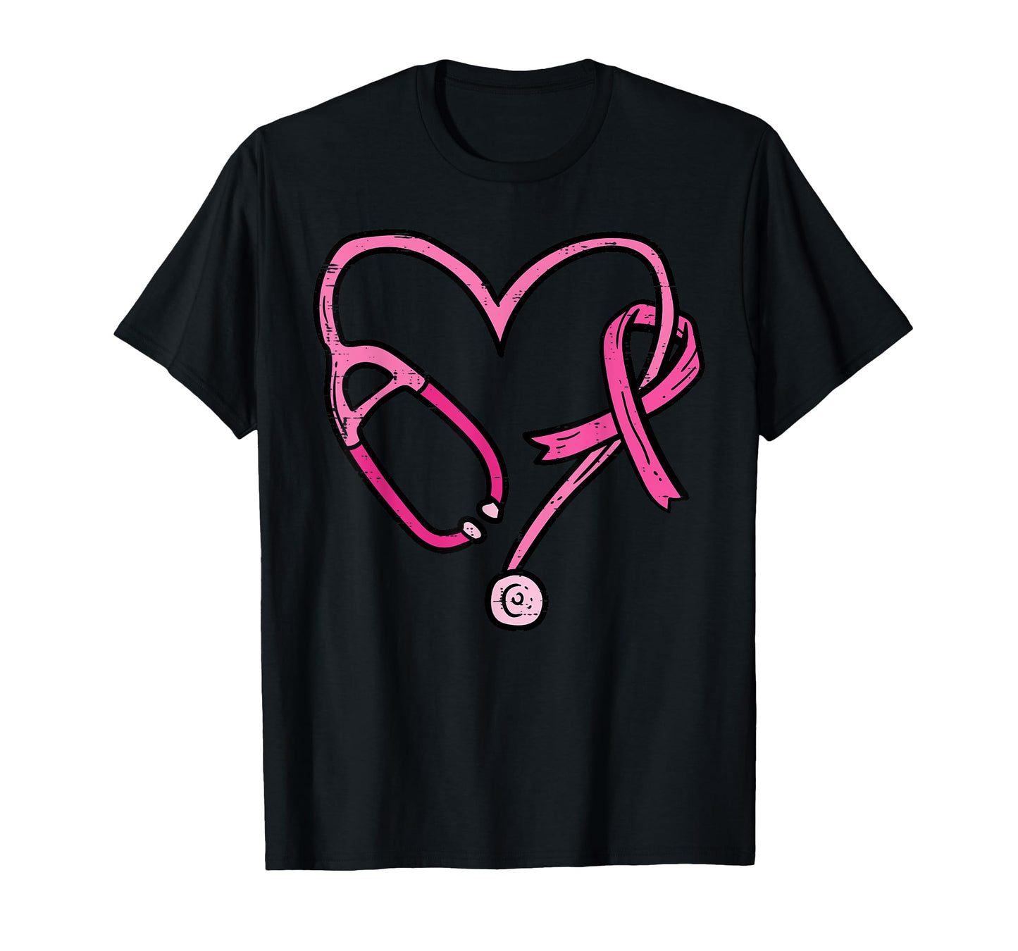 Pink Stethoscope Nurse Medical Breast Cancer Awareness Women T-Shirt