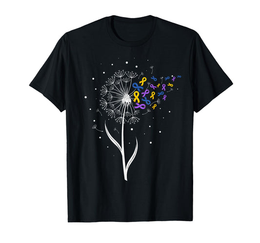 Bladder Cancer Awareness Ribbon & Dandelion Survivor Warrior T-Shirt