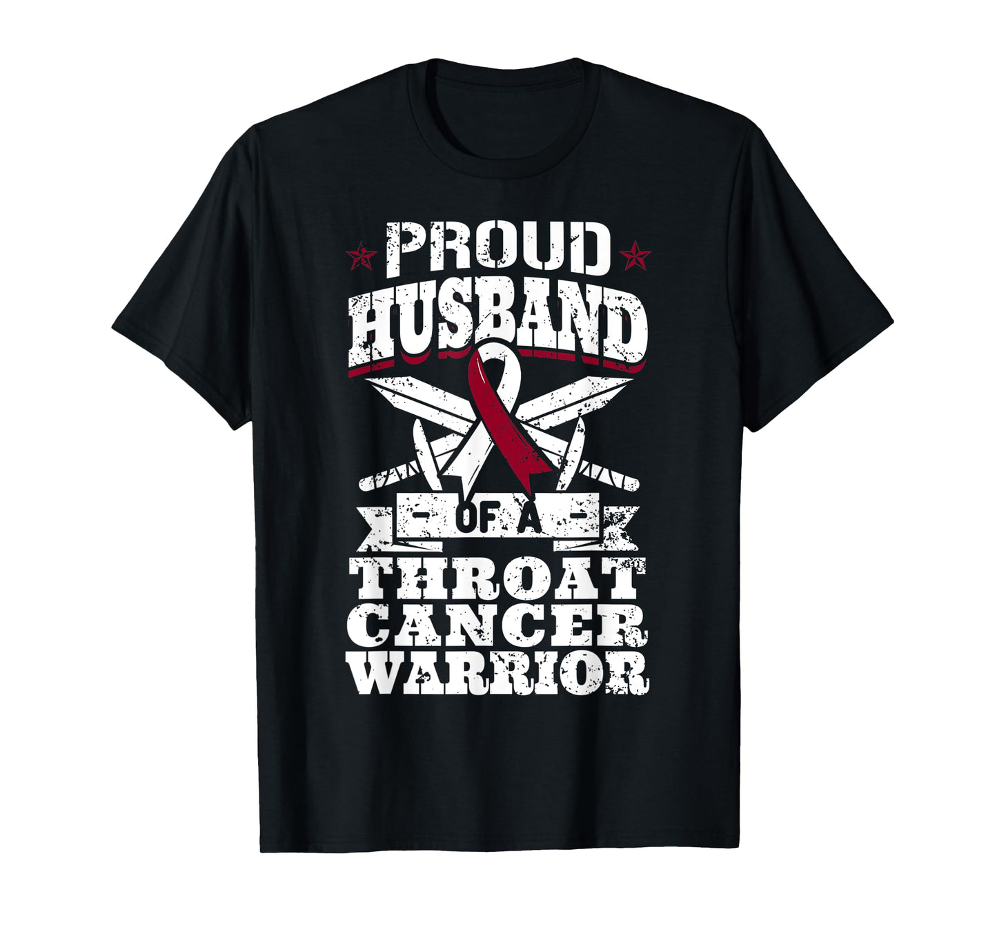 Proud Husband Of A Throat Cancer Warrior Awareness Ribbon T-Shirt
