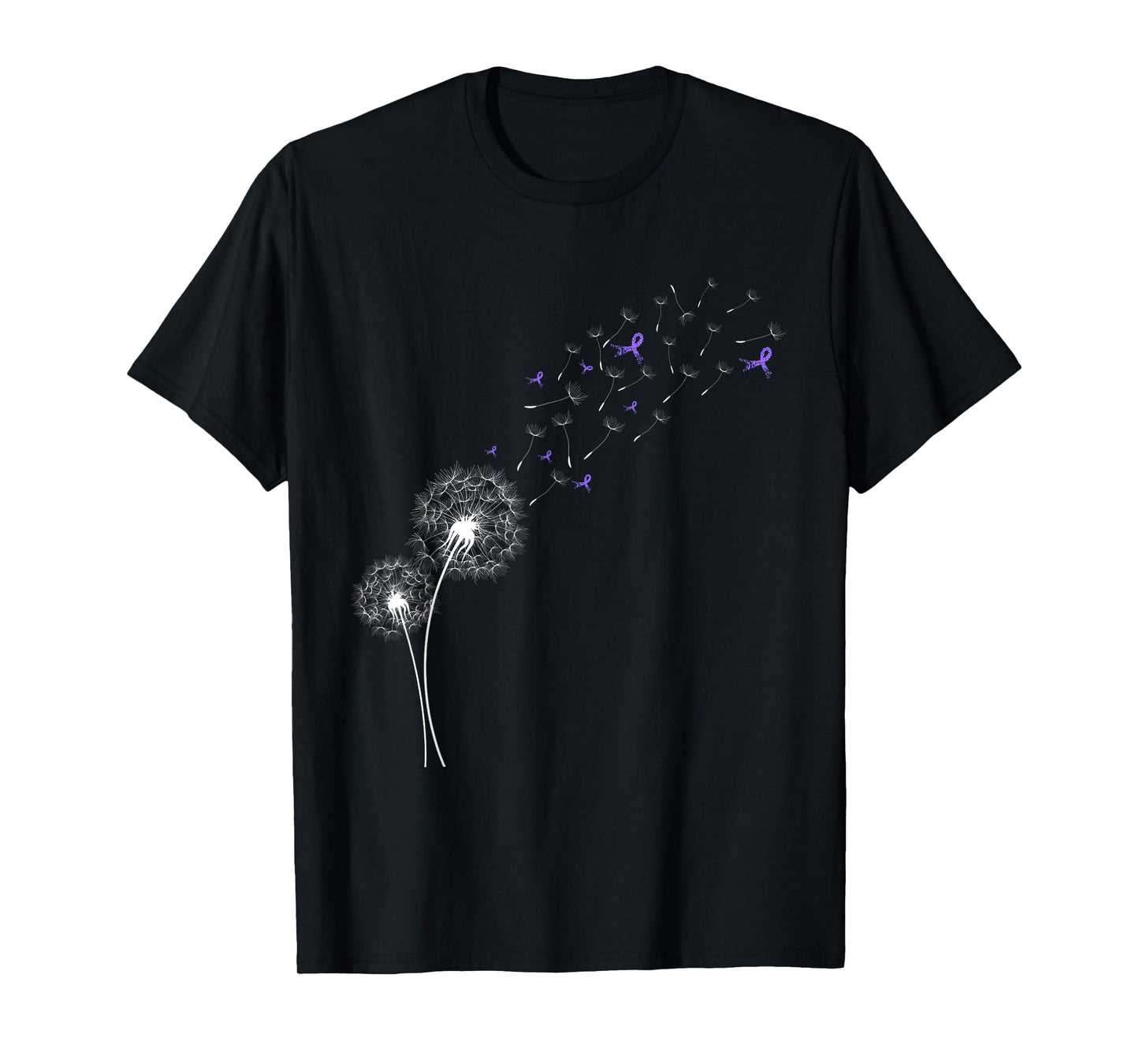 Dandelion Purple Ribbon Pancreatic Cancer Awareness T-Shirt