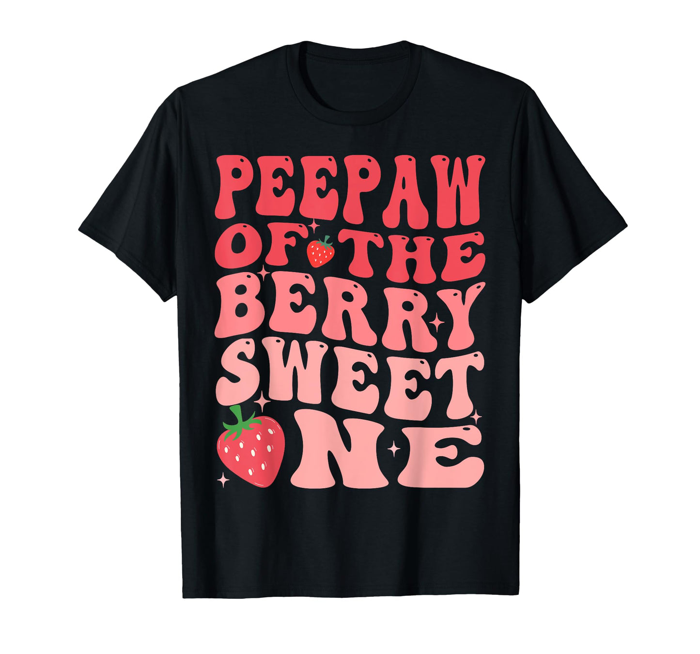 Peepaw Of The Berry Sweet One 1st Birthday Strawberry T-Shirt