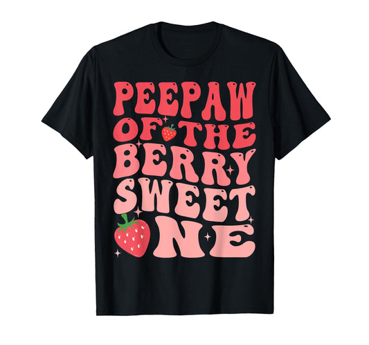 Peepaw Of The Berry Sweet One 1st Birthday Strawberry T-Shirt