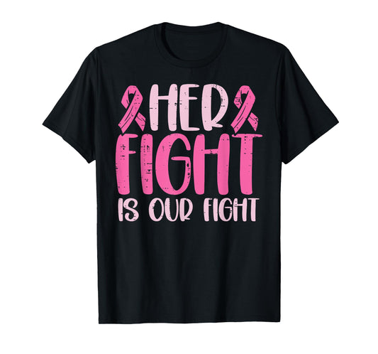 Her Fight Our Fight Family Breast Cancer Awareness Men Kid T-Shirt