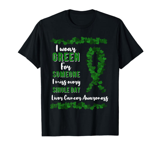 Liver Cancer Awareness Primary Hepatic Green Ribbon Jaundice T-Shirt