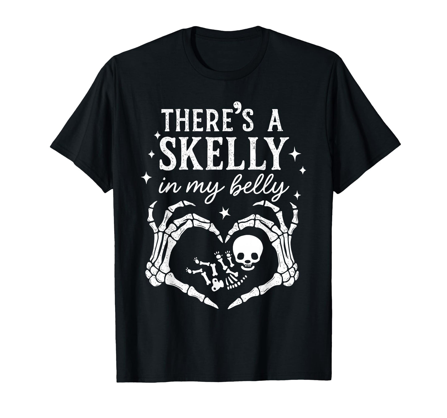There's Skelly in My Belly Halloween Pregnancy Announcement T-Shirt