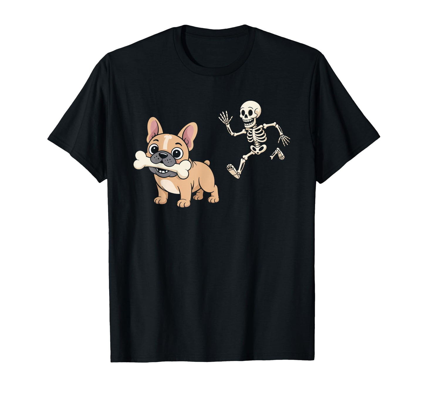 Funny Halloween French Bulldog Skeleton Spooky Season T-Shirt